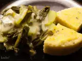 Rezept Gedünsteter spargelsalat mit avgolemono und polenta