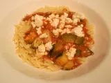 Rezept Kritharáki mit zucchini ~ tomaten ~ fetakäse ~ sauce