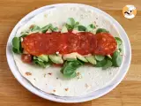 Wrap-Sandwich mit Chorizo, Avocado und Tomaten - Zubereitung Schritt 3
