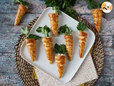 Blätterteig-Karotten zu süß für den Oster-Aperitif: Ziegenkäse und sonnengetrocknete Tomaten - foto 4
