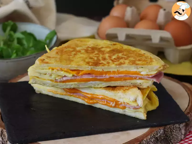 Express-Omelett-Sandwich – French-Toast-Omelett-Sandwich – Eier-Sandwich-Hack