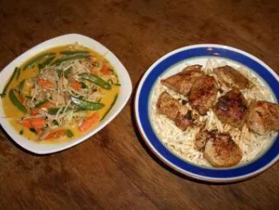 Gemüse mit Reiswein & Sojasoße, Schweinefilet und Asiatische Eie - foto 2