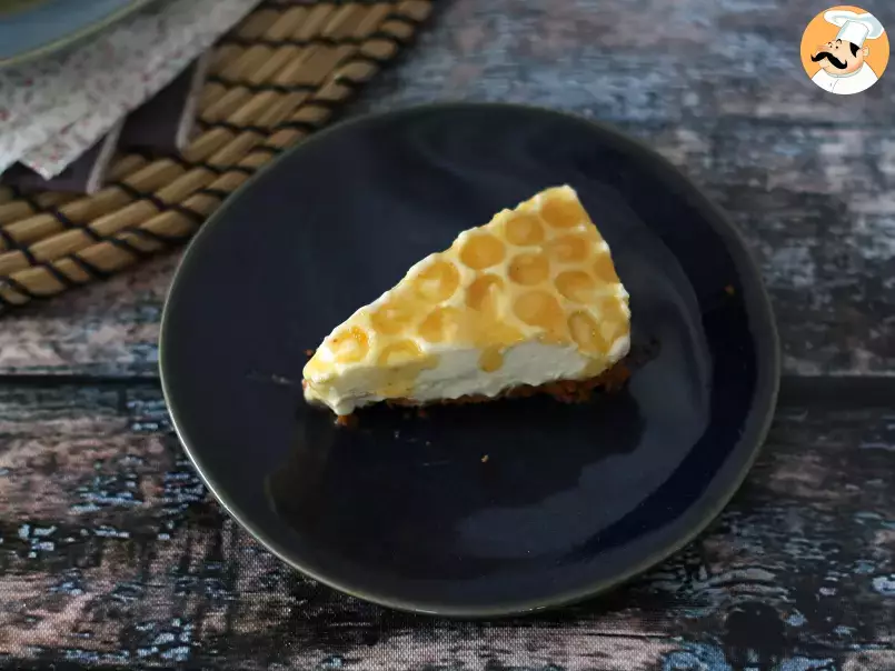 No-Bake-Käsekuchen mit Zitrone und Honig (Tutorial zur Kuchendekoration) - foto 2