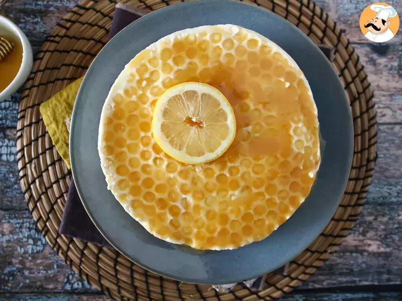 No-Bake-Käsekuchen mit Zitrone und Honig (Tutorial zur Kuchendekoration) - foto 3