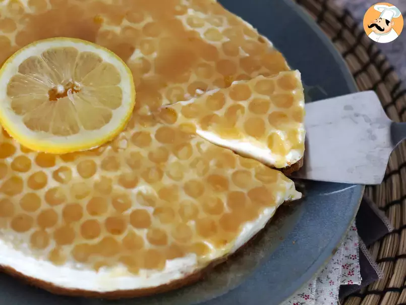 No-Bake-Käsekuchen mit Zitrone und Honig (Tutorial zur Kuchendekoration) - foto 5