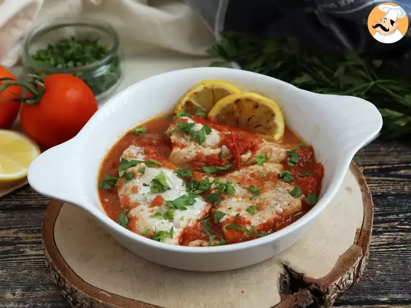 Seelachs mit Tomate und Zitrone (gesundes und einfaches Rezept!)