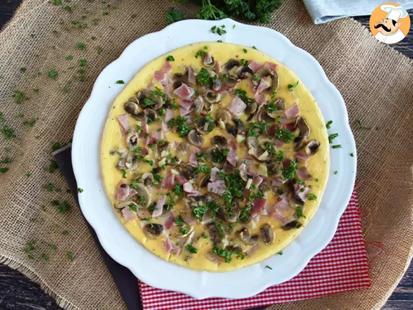 Super einfaches Omelett mit Pilzen, Schinken und Petersilie - foto 3