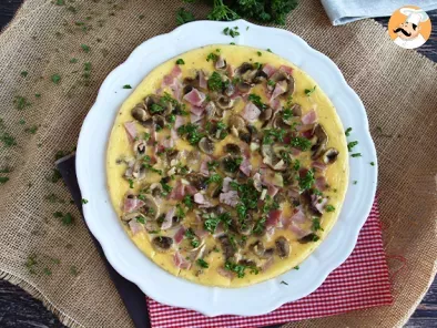 Super einfaches Omelett mit Pilzen, Schinken und Petersilie - foto 3