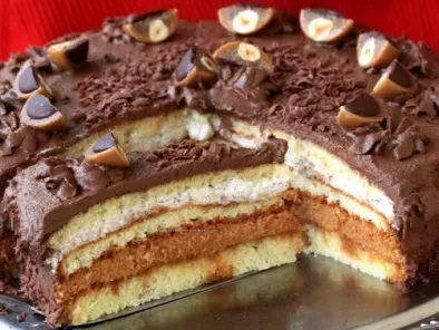 Tofee-Torte Karamell und Schokolade
