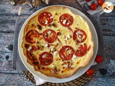 Vegetarische Feta-Tomaten-Quiche, perfekt für ein Picknick!