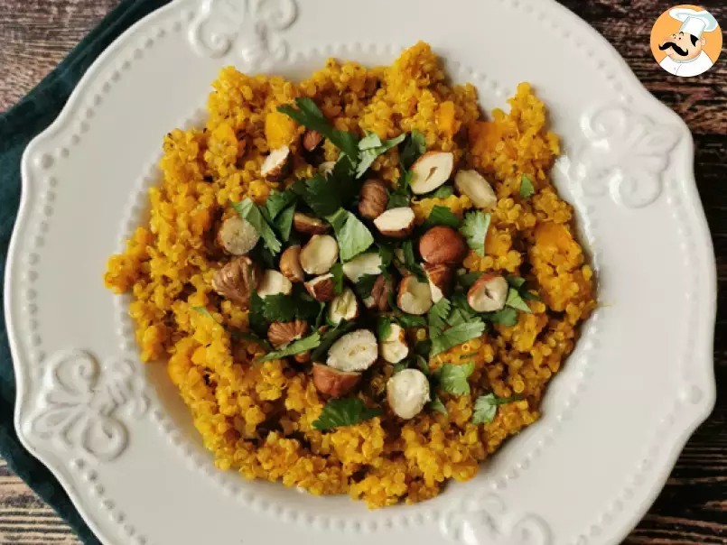 Vegetarisches Risotto mit Quinoa, Butternut, Haselnüssen und Koriander - Quinotto