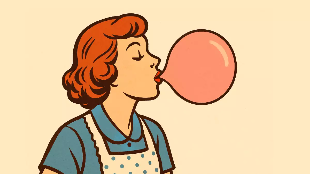 Schlucke deinen Kaugummi nicht herunter, er klebt im Magen.