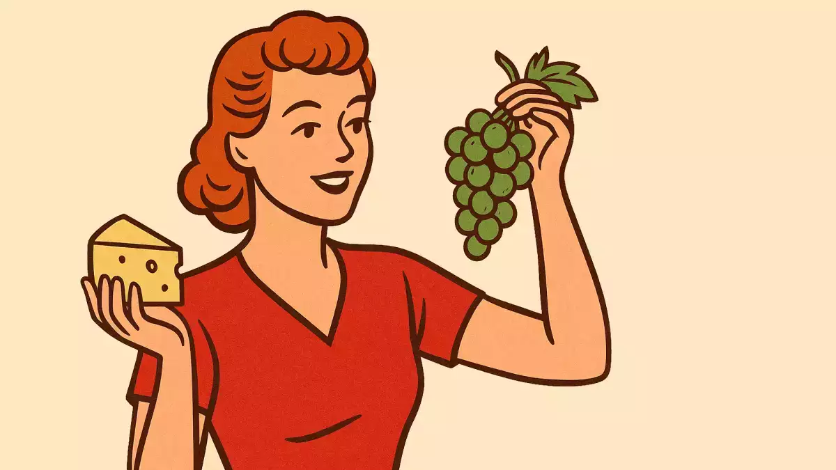 Weintrauben mit Käse schmecken wie ein Kuss