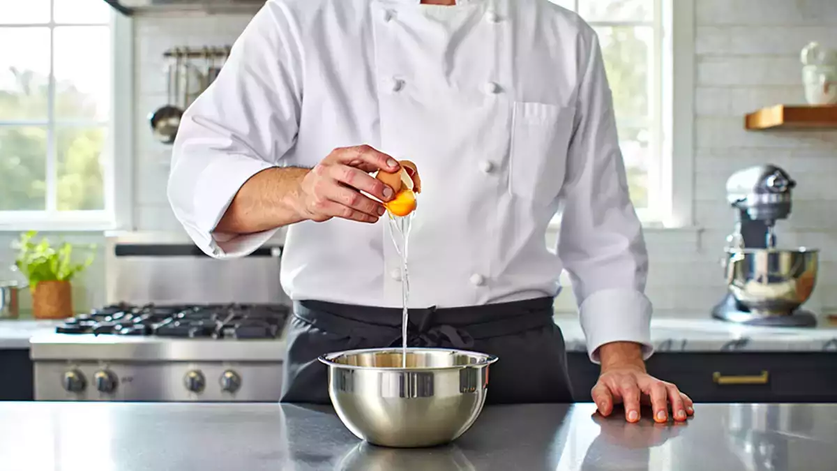 Das Ei mit einer Hand aufschlagen - Das Geheimnis der Köche, das keine Schale auf dem Essen hinterlässt