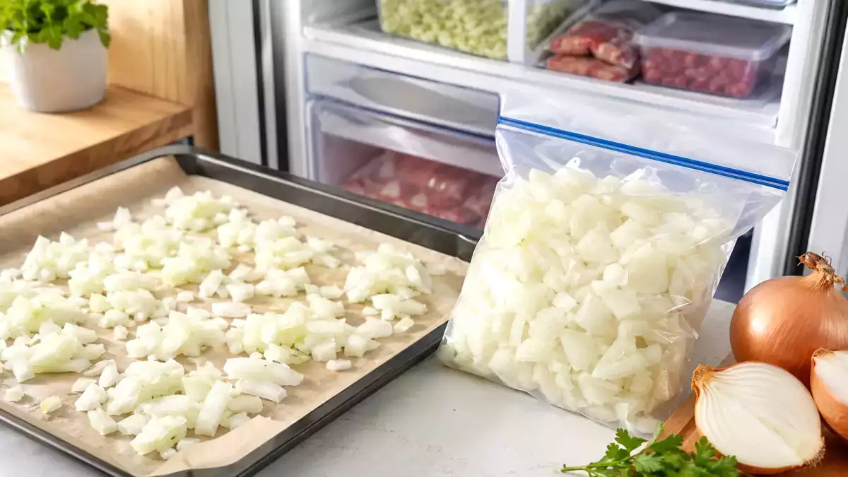 So lagert man bereits geschnittene Zwiebeln im Gefrierschrank: Der einfache Schritt, der Gerüche und Eisbildung verhindert
