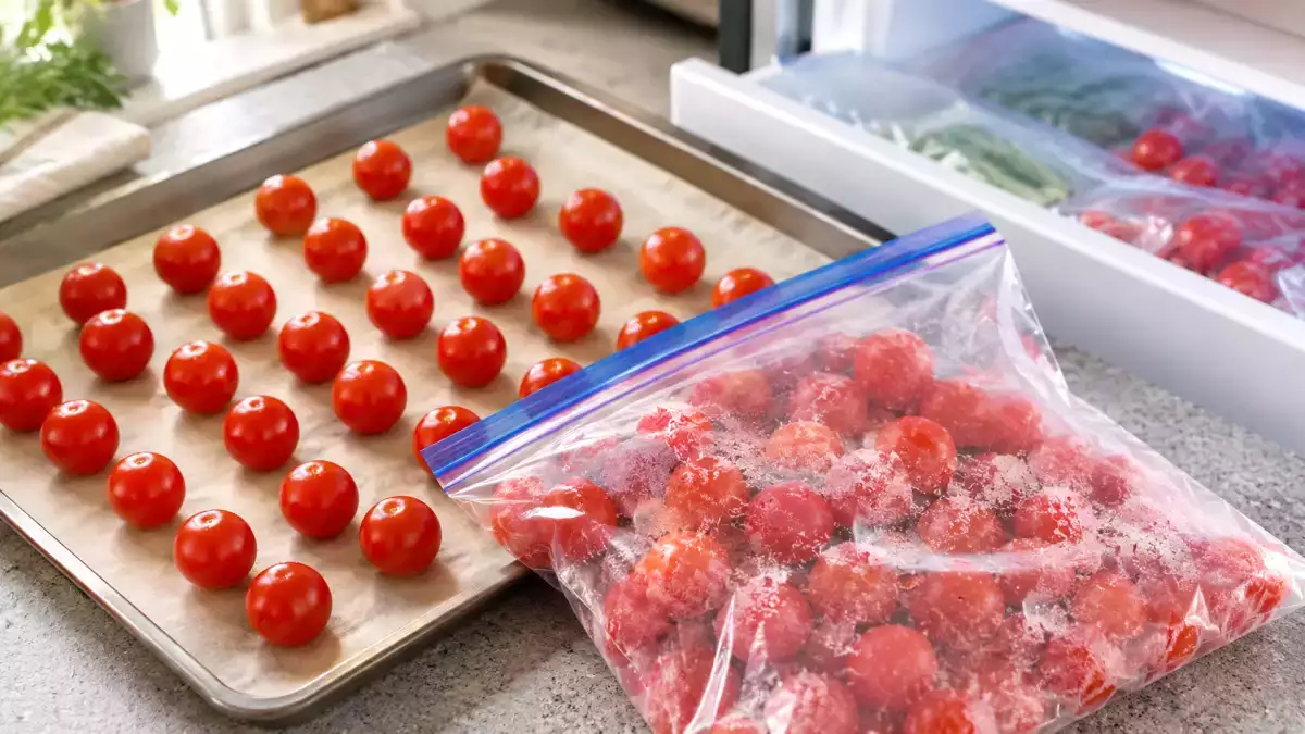 Der Trick, um Kirschtomaten einzufrieren und sie im Winter in perfektem Zustand wiederzufinden: kein einziger gefrorener Klumpen mehr