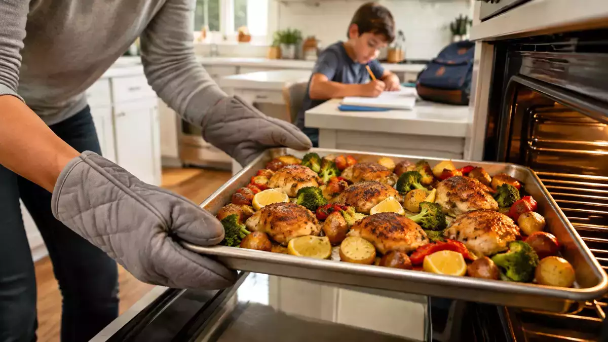 Das Abendessen unter der Woche scheint unmöglich? Überlassen Sie die Arbeit einfach dem Backblech