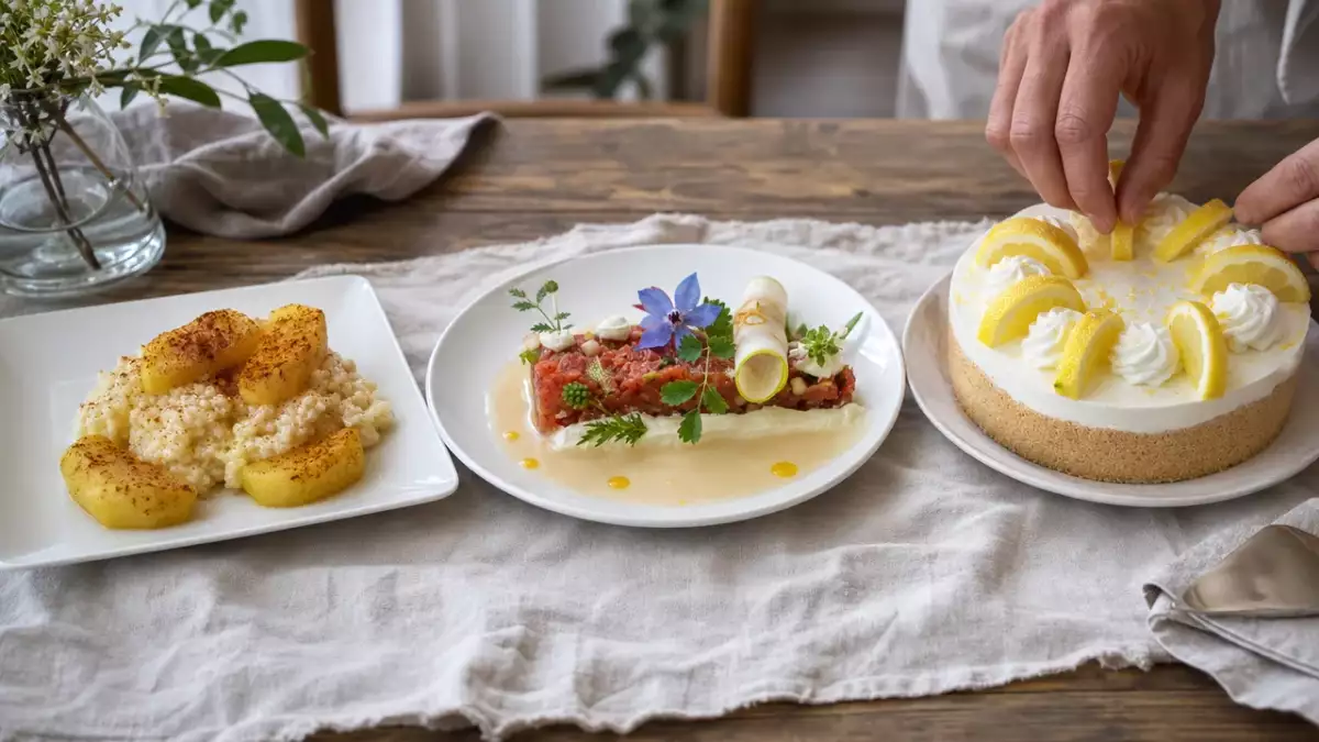 Tagesmenü, 4. Oktober: Zimtäpfel-Milchreis, würziges Rindertatar und Zitronen-Cheesecake