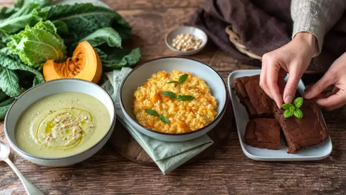 Tagesmenü, 20. Oktober: Grünkohlsuppe, Kürbisrisotto und saftiger Schokokuchen