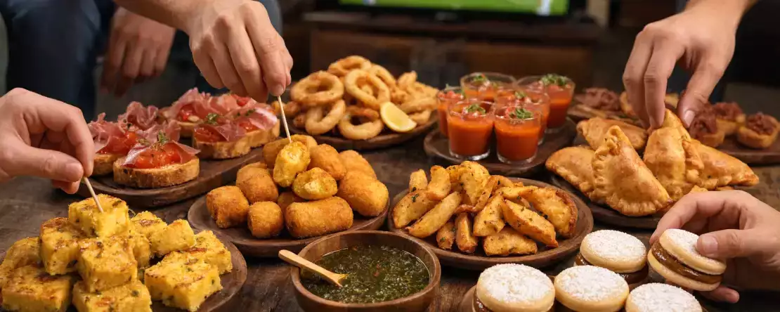 Bereiten Sie für das Finale Spanien gegen Argentinien einen Aperitif zu, der jeweils fünf typische Spezialitäten beider Länder vereint