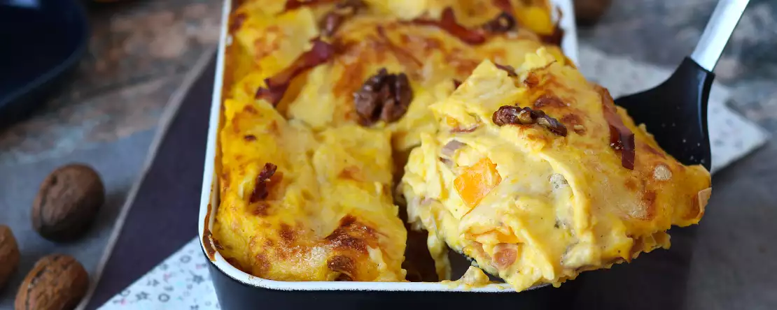 Die Lasagne, die nach Herbst duftet: innen cremig, oben knusprig und perfekt für die ersten kühlen Sonntage