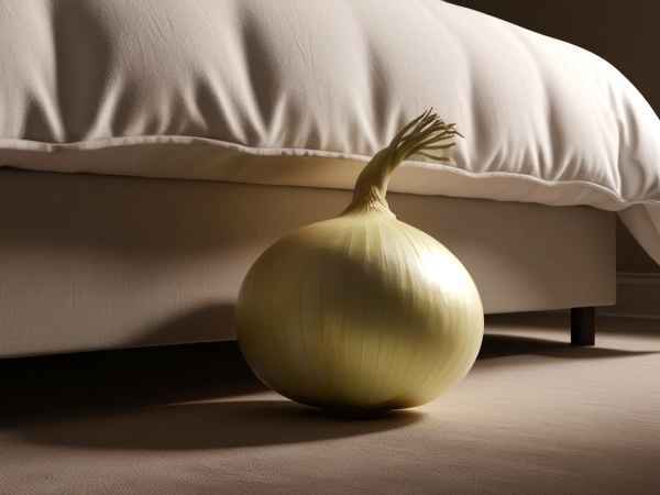 Einem alten Volksglauben zufolge hilft es, eine Zwiebel unter das Bett zu legen, um besser (und länger) zu schlafen.