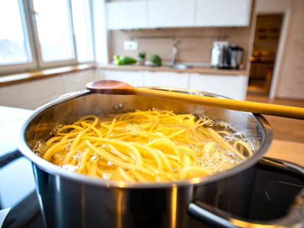 Warum es wirklich funktioniert, einen Holzlöffel über den Nudelkocher zu halten