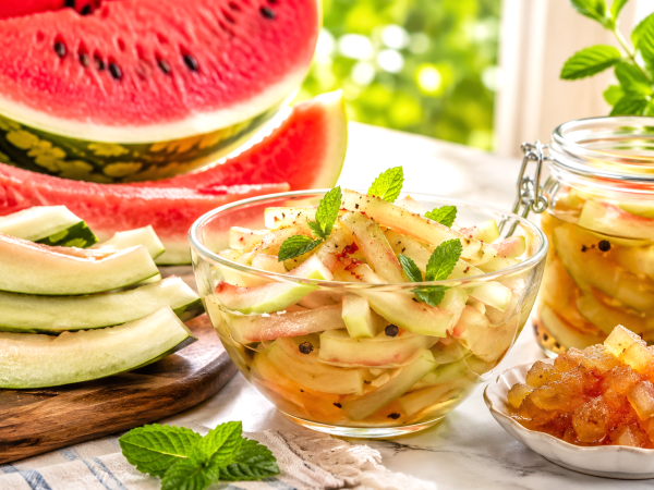 Was man mit der Wassermelonenschale machen kann: praktische, wenig bekannte Ideen gegen Lebensmittelverschwendung