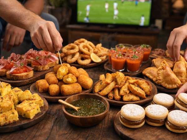 Bereiten Sie für das Finale Spanien gegen Argentinien einen Aperitif zu, der jeweils fünf typische Spezialitäten beider Länder vereint