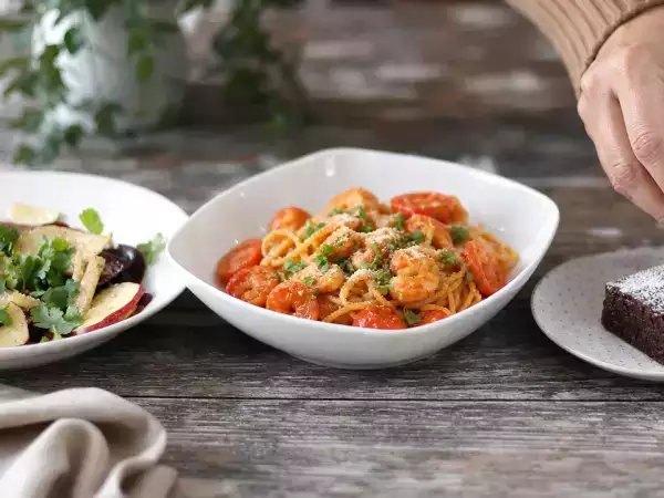 Tagesmenü, 8. Oktober 2026: Rote Bete, Garnelen-Spaghetti und saftiger Kastanien-Schokokuchen