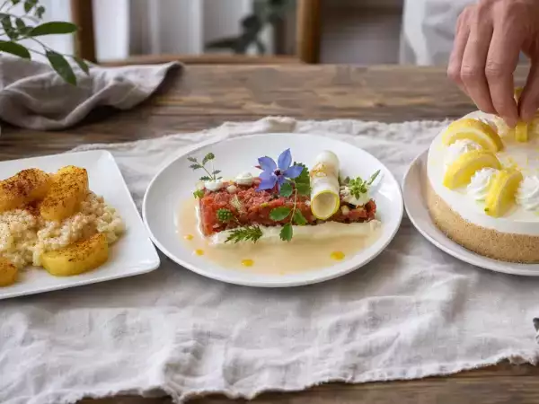 Tagesmenü, 4. Oktober: Zimtäpfel-Milchreis, würziges Rindertatar und Zitronen-Cheesecake