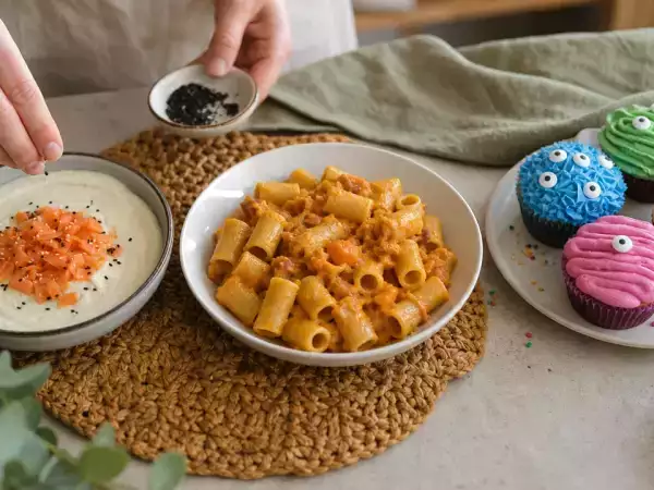Tagesmenü, 30. Oktober 2026: Kokos-Blumenkohlsuppe, Kürbis-Pasta und Halloween-Monster
