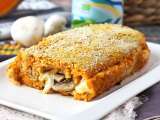 Artikel: Kürbisbraten mit Pilzen: innen wartet geschmolzener Käse