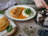 Artikel: Papaya-Fisch mit Macadamia-Kruste und fruchtige Blaubeertorte