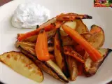 Rezept Cookmania meets gemüseregal: kartoffel- und möhrenecken mit dip