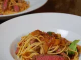 Rezept Spaghetti mit tomaten-kapern-sambal und steakstreifen