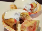 Rezept Schnelle erdbeermuffins mit sour cream - topping