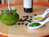 Rezept Ruccola-basilikum -pesto mit kürbiskernen