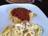 Rezept Due di pasta: spaghetti einmal mit lachs
