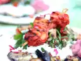 Rezept Gegrillte auberginen, joghurt, taboule und tandoori