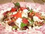 Rezept Graupensalat mit gebratenen auberginenwürfeln, tomaten und fetakäse