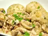 Rezept Champignon-pfanne mit speckstreifen & kleinen semmelknödeln