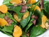 Rezept Herbstsalat: spinatsalat mit mandarinen, walnüssen und haselnüssen