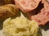 Rezept Spießbraten ~ fleischkäse mit krautsalat