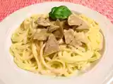 Rezept Spaghetti mit vegetarischen filetspitzen in sahnesoße