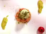 Rezept Das perfekte dinner vorspeise - lachs-avocado tatar mit wasabieis