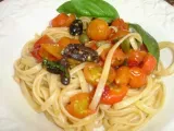 Rezept Linguine in fruchtiger kirschtomatensauce mit anchovis und chili