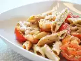 Rezept Vollkorn-penne mit garnelen in tomaten-ziegenfrischkäse-soße