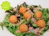 Rezept Linsen couscous bällchen auf blattsalat