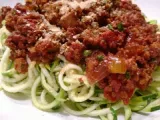 Rezept Zucchini-spaghetti bolognese - vegan for fit